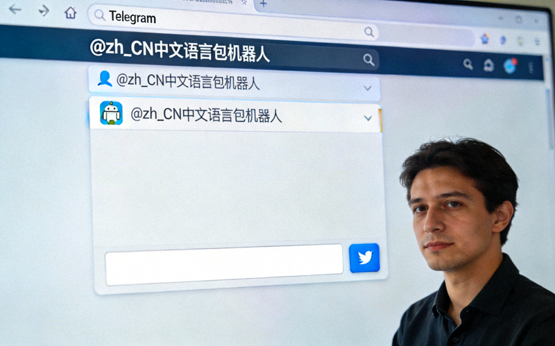 Telegram内搜索并打开@zh_CN中文语言包机器人的对话界面截图