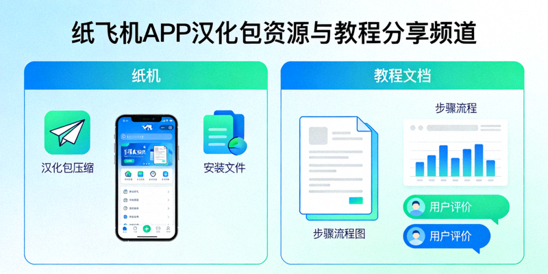 纸飞机APP汉化包资源与教程分享频道图示，展示安卓和iOS系统语言设置界面